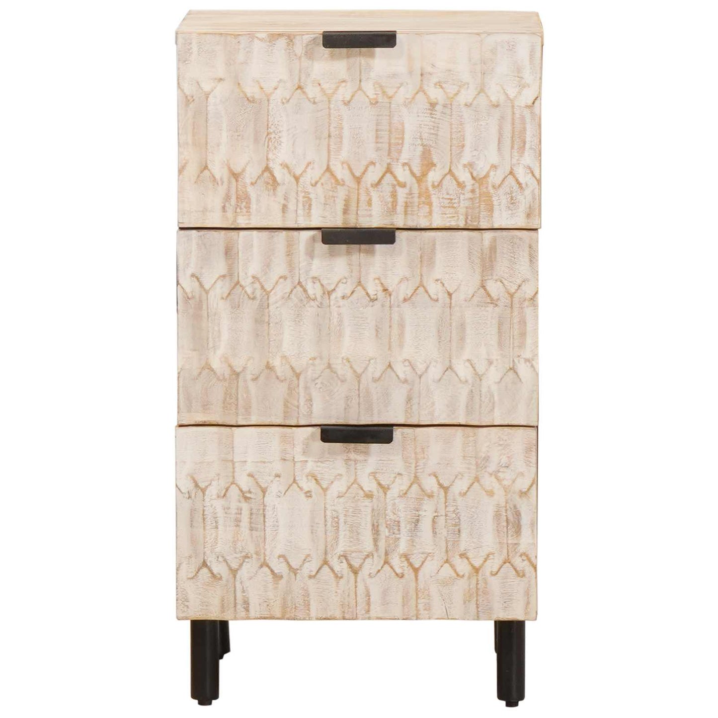 Sideboard Hvid Vask Finish 40 x 33 x 75 cm Massivt mangotræ