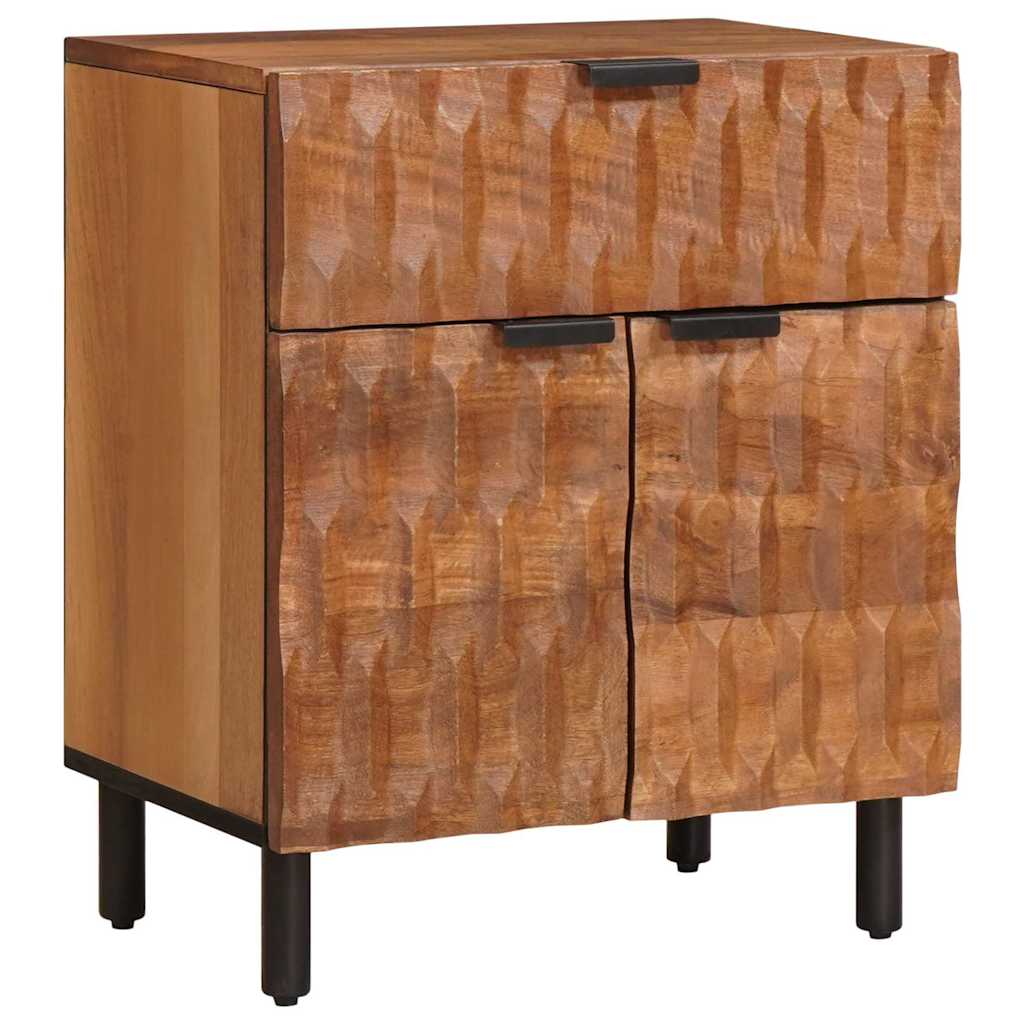 Natskab med skuffe Brun 50 x 33 x 60 cm Massivt mangotræ billede