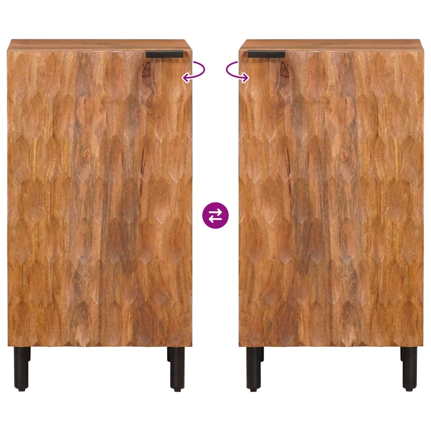 Sideboard Acacia Brun Finish 40 x 33 x 75 cm Massivt mangotræ