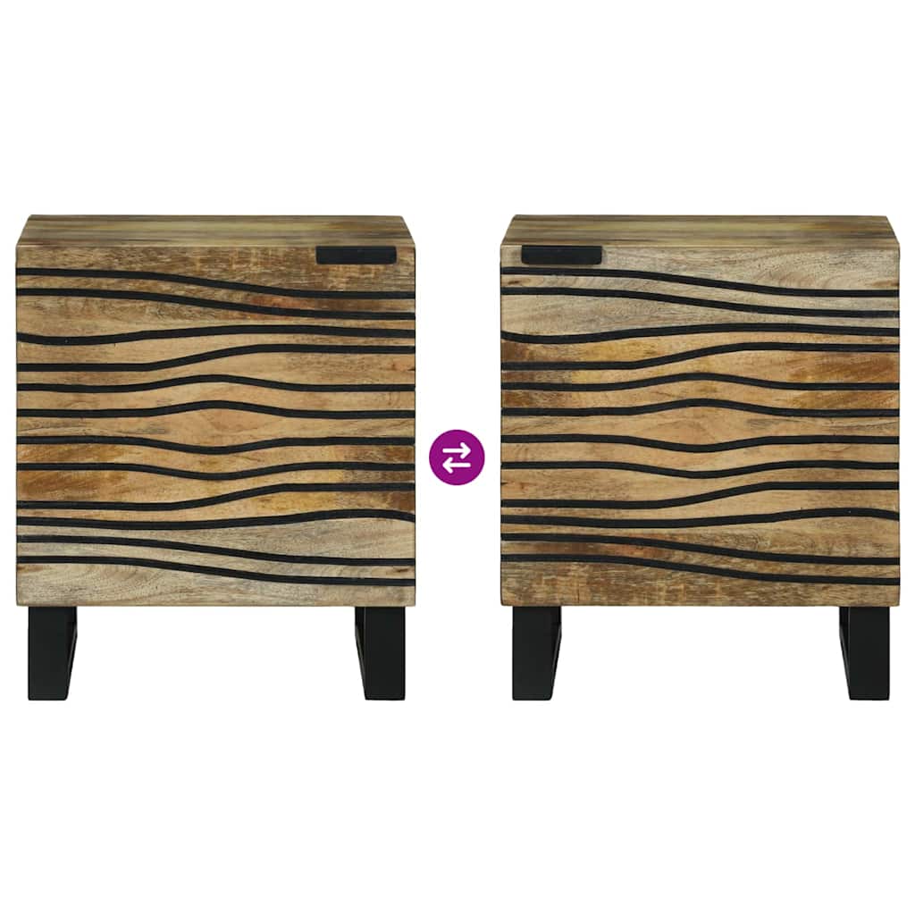 Natskab 2 pcs Naturfarvet 40 x 33 x 46 cm Konstrueret træ