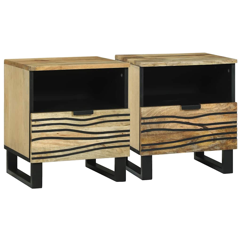 Natskab 2 pcs Naturfarvet 40 x 33 x 46 cm Konstrueret træ billede
