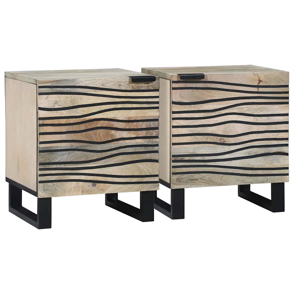 Natskab 2 pcs Hvid 40 x 33 x 46 cm Konstrueret træ