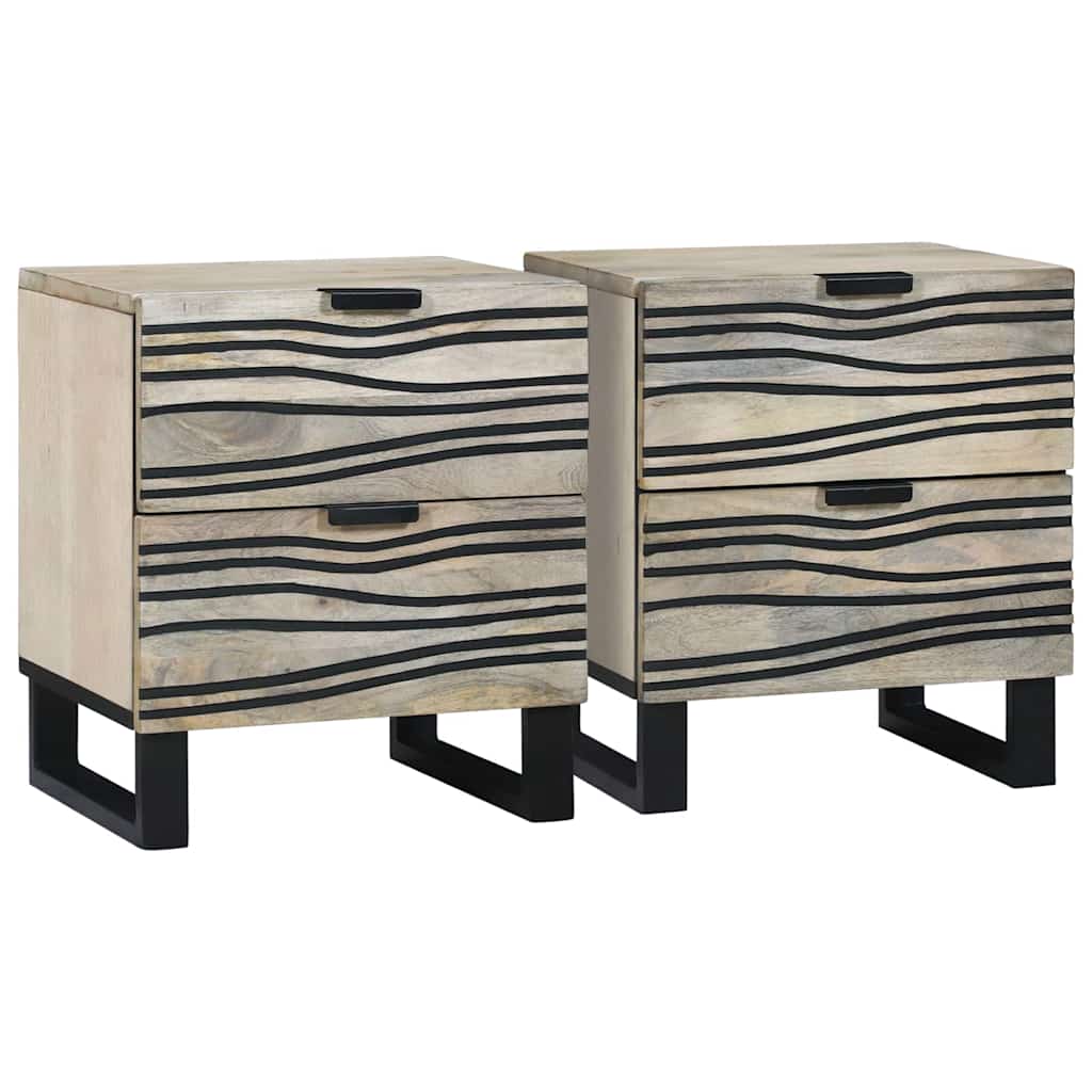 Natskab 2 pcs Hvid 40 x 33 x 46 cm Konstrueret træ