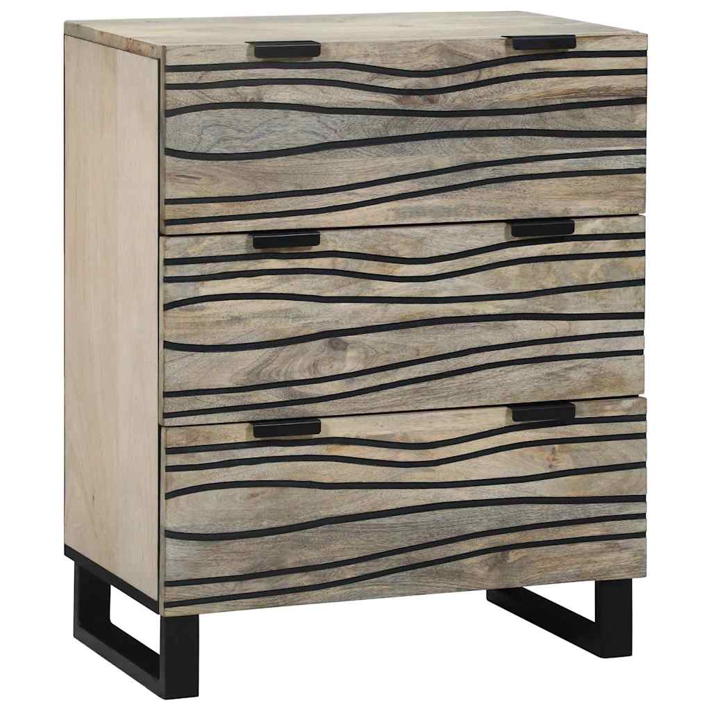 Sideboard med skuffe Hvid 60 x 33.5 x 75 cm Massivt mangotræ