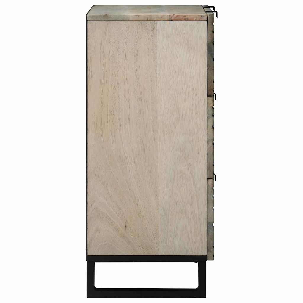 Sideboard med skuffe Hvid 60 x 33.5 x 75 cm Massivt mangotræ