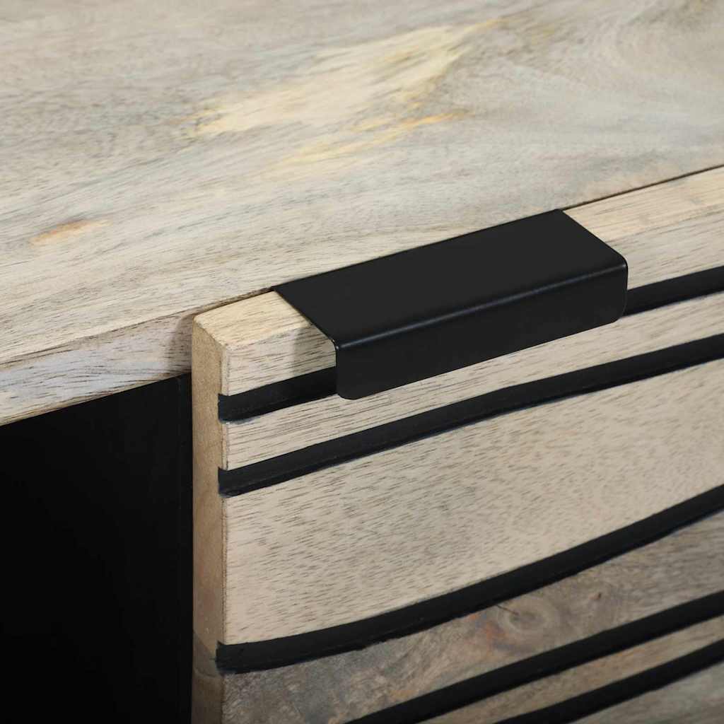 Sideboard Hvid 80 x 33 x 75 cm Massivt mangotræ