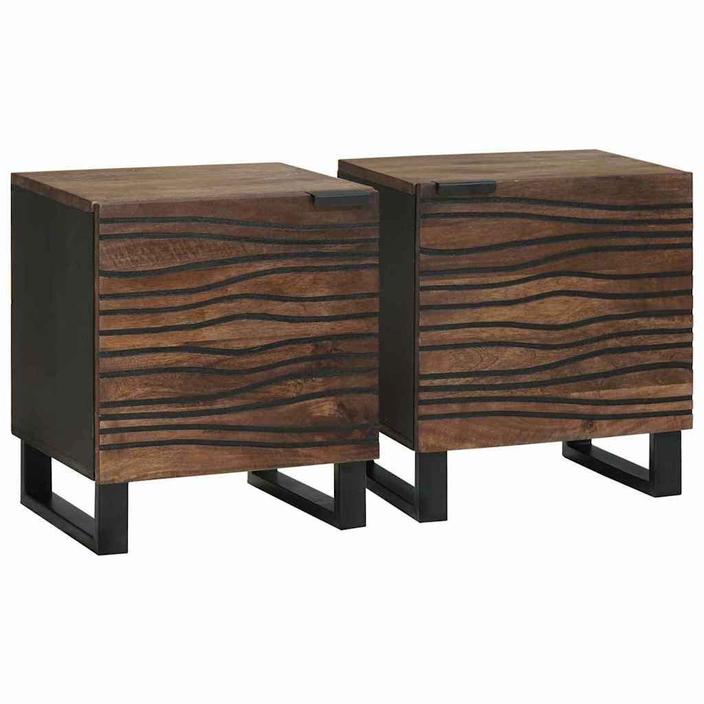 Natskab 2 pcs Valnød 40 x 33 x 46 cm Konstrueret træ