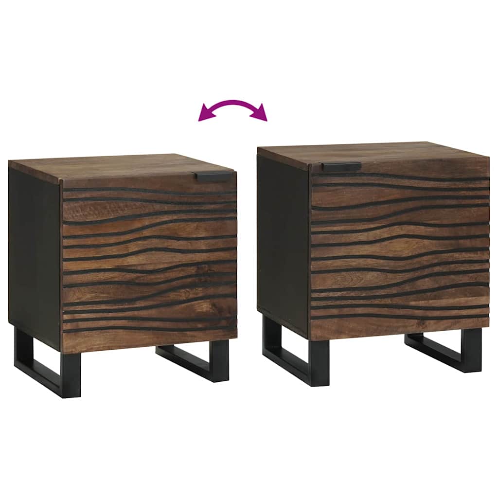 Natskab 2 pcs Valnød 40 x 33 x 46 cm Konstrueret træ