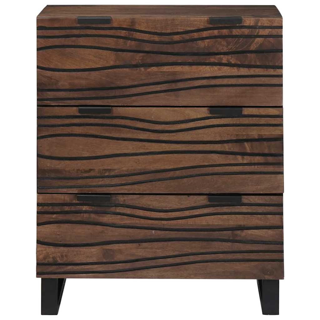 Sideboard med skuffe Brun 60 x 33.5 x 75 cm Massivt mangotræ