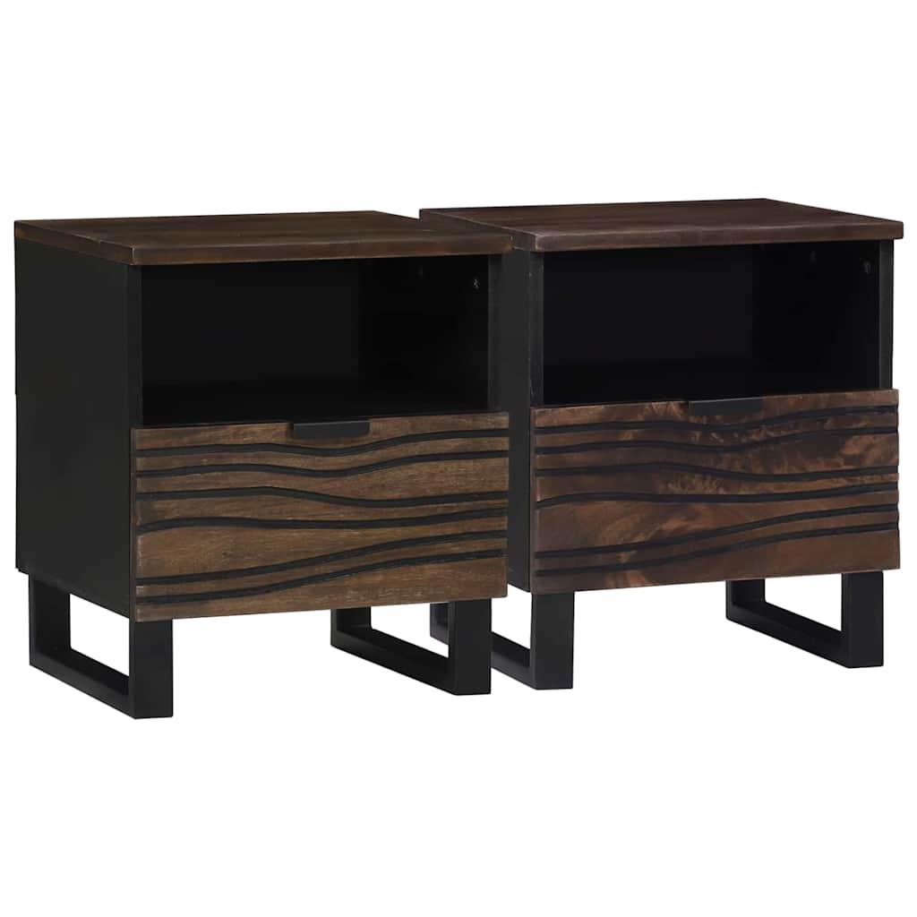 Natskab 2 pcs Valnød 40 x 33 x 46 cm Konstrueret træ