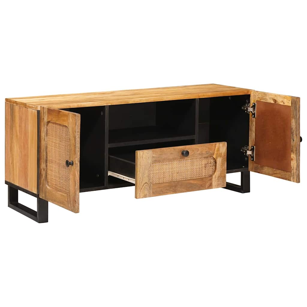 TV-skab med skuffe Brun 105 x 33 x 46 cm Massivt mangotræ