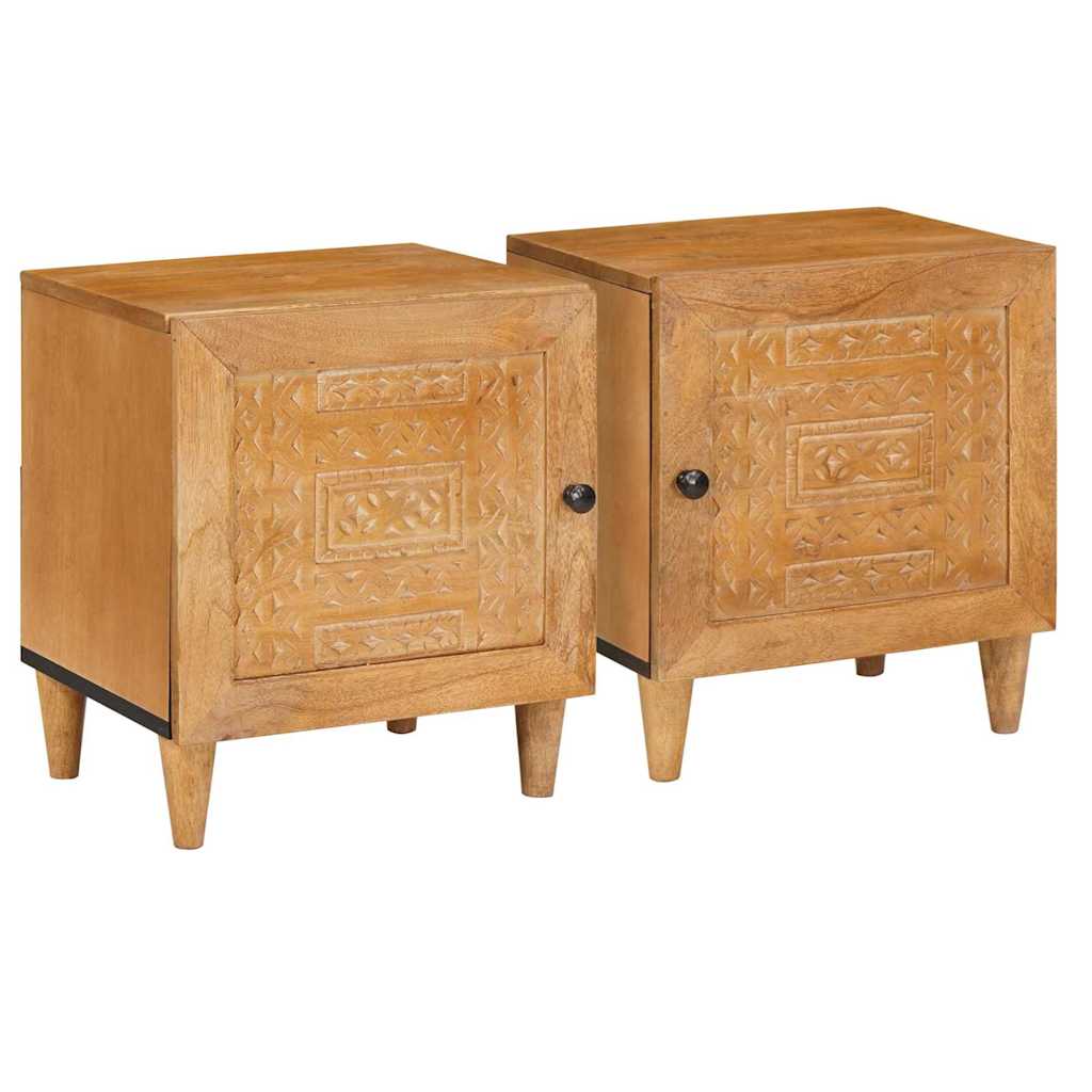 Natskab 2 pcs Lys Brun 80 x 50 x 40 cm Konstrueret træ