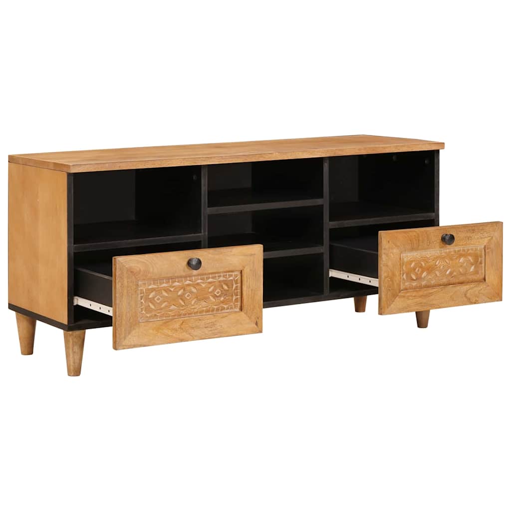 TV-skab med skuffe med hylde 100 x 33 x 46 cm Massivt mangotræ