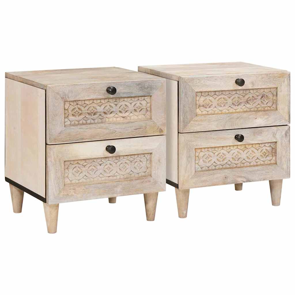 Natskab 2 pcs Hvid 40 x 33 x 46 cm Konstrueret træ