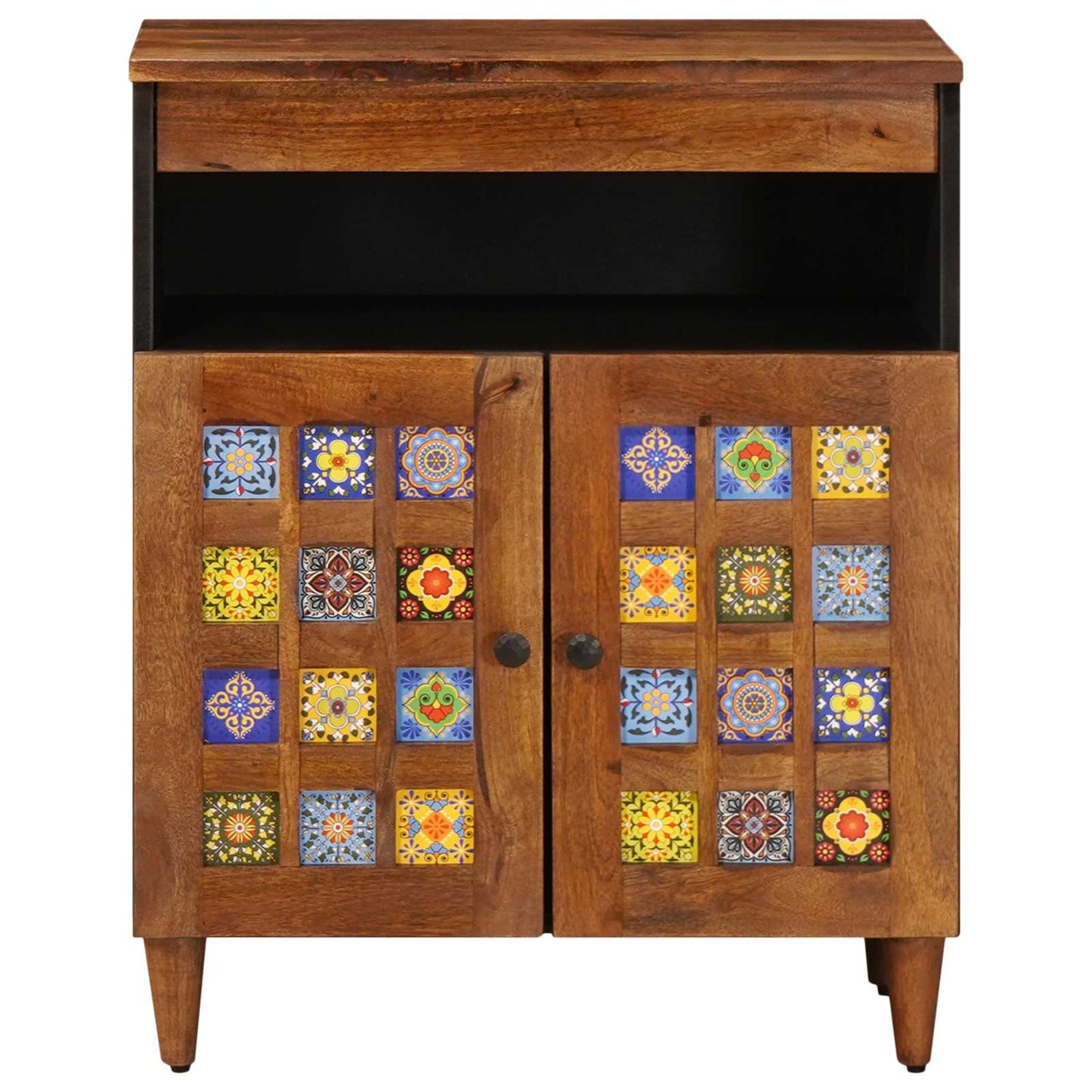 Sideboard med dør Valnød 60 x 33 x 75 cm Massivt mangotræ