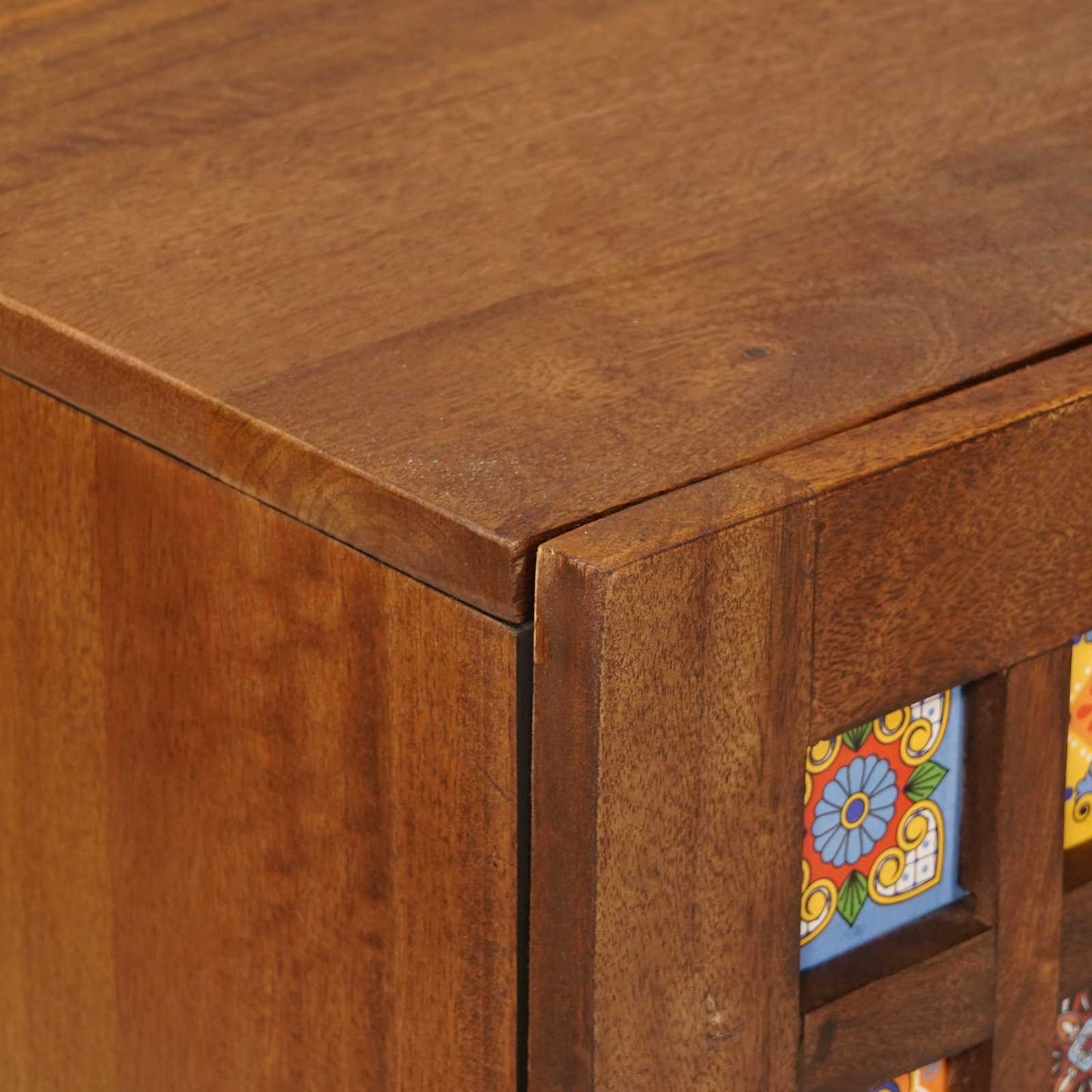 Sideboard med hylde Valnød 90 x 33,5 x 75 cm Massivt mangotræ