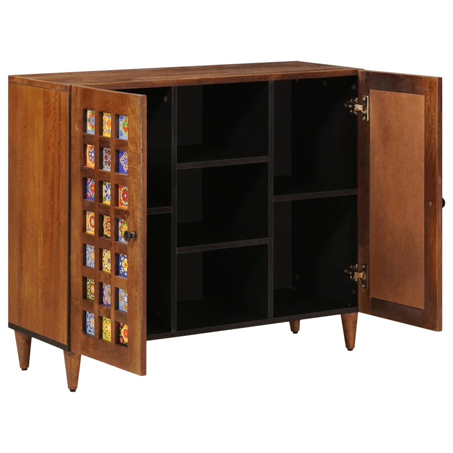 Sideboard med hylde Valnød 90 x 33,5 x 75 cm Massivt mangotræ
