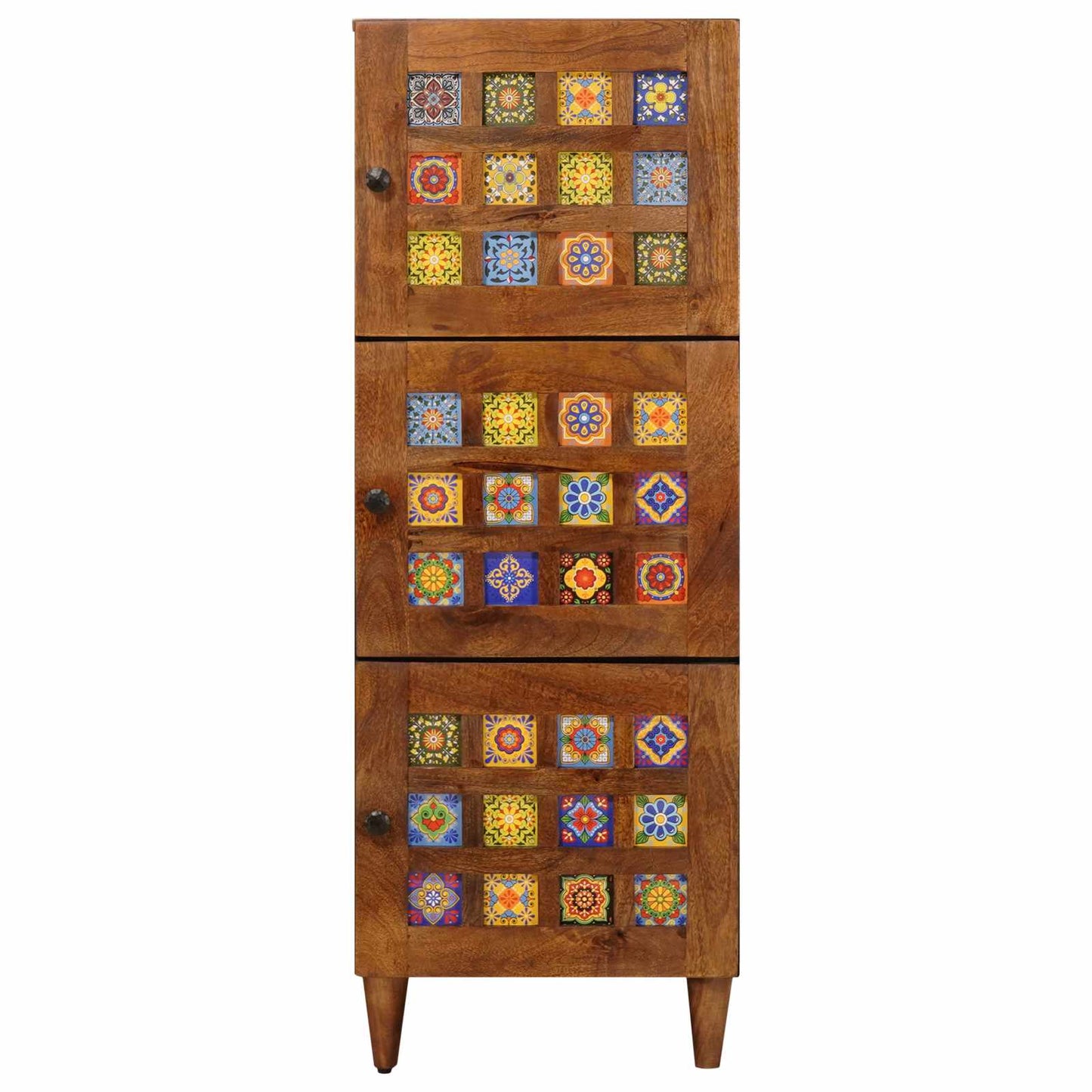 Highboard med dør Valnød 40 x 33 x 110 cm Massivt mangotræ