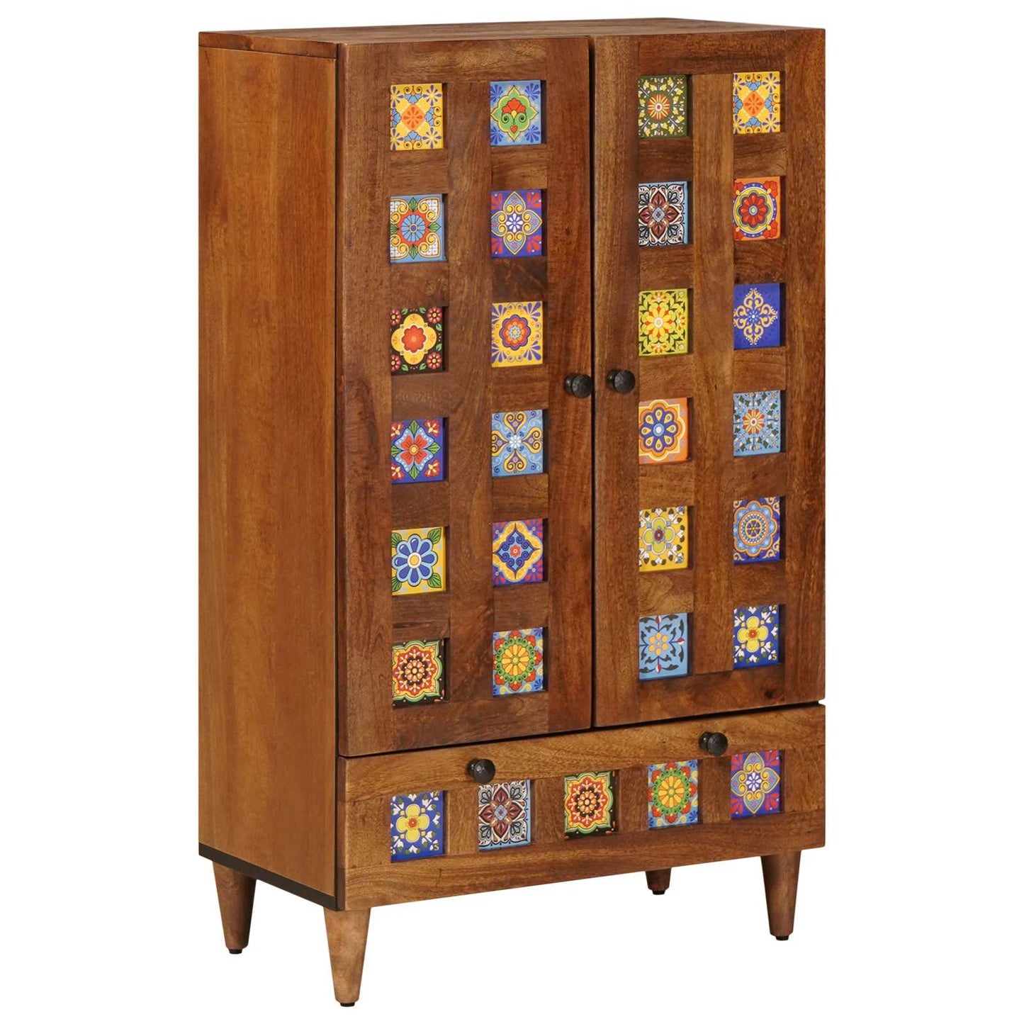 Highboard med skuffe Valnød 60 x 33,5 x 100 cm Massivt mangotræ