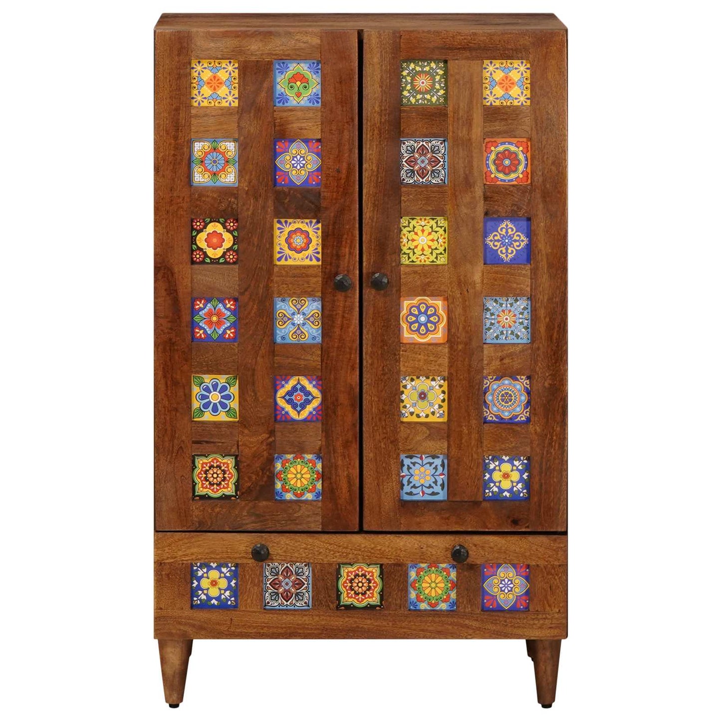 Highboard med skuffe Valnød 60 x 33,5 x 100 cm Massivt mangotræ