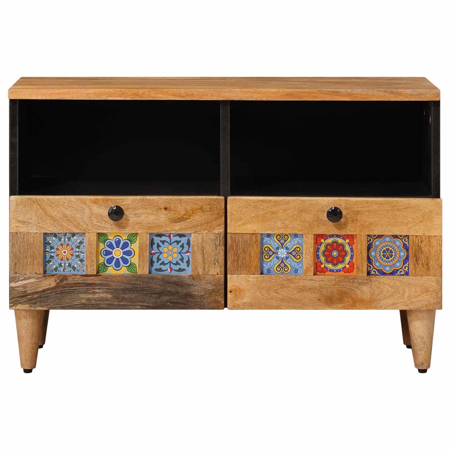 TV-skab med skuffe Naturfarvet 70 x 33 x 46 cm Massivt mangotræ
