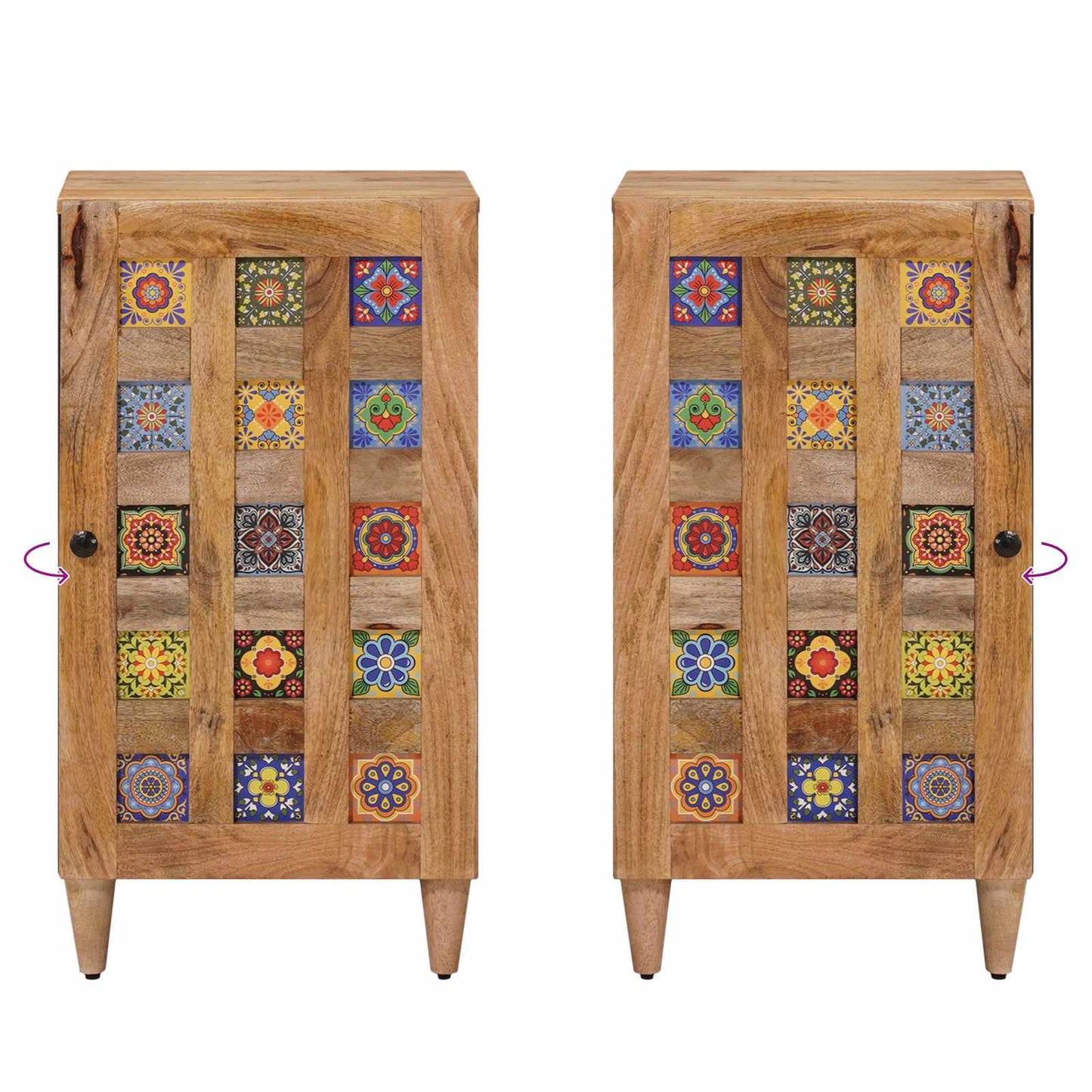 Sideboard med dør Naturfarvet 40 x 33 x 75 cm Massivt mangotræ