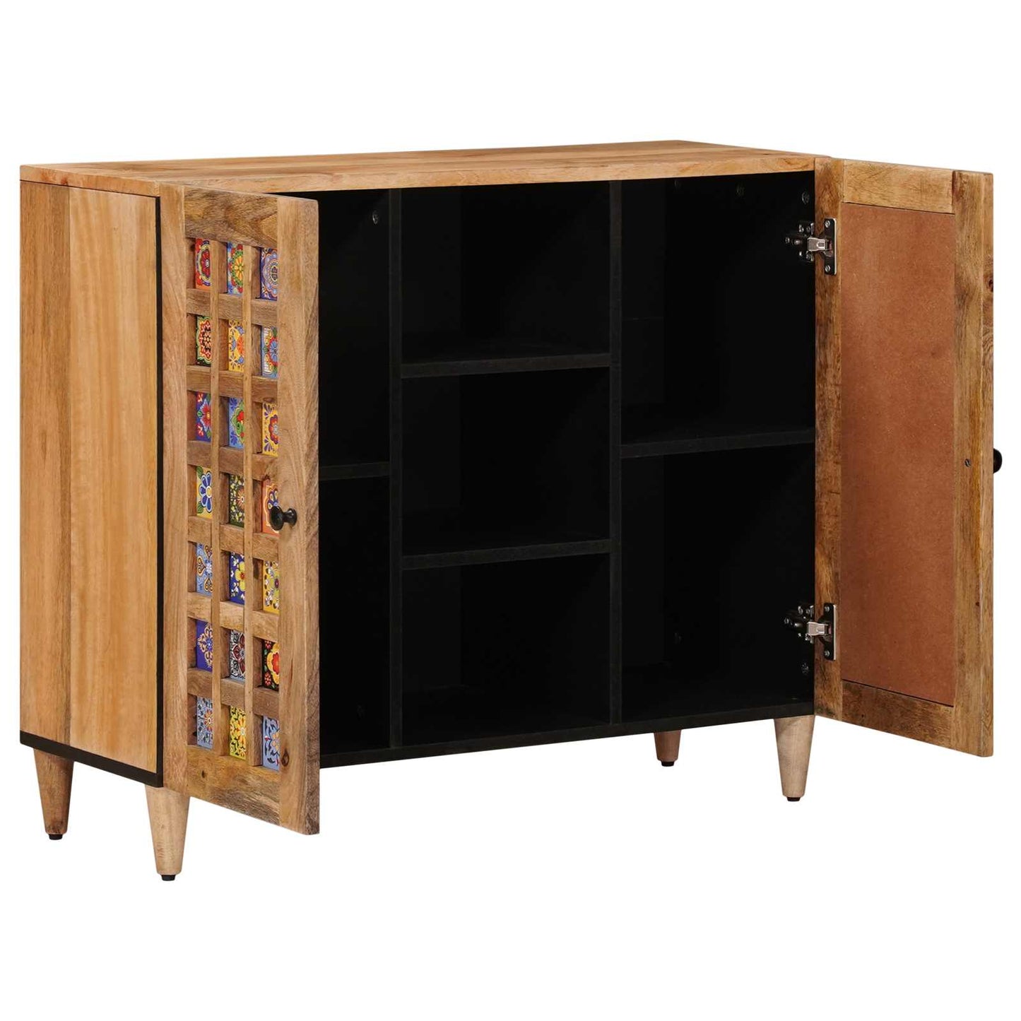 Sideboard med dør Naturfarvet 90 x 33 x 75 cm Massivt mangotræ