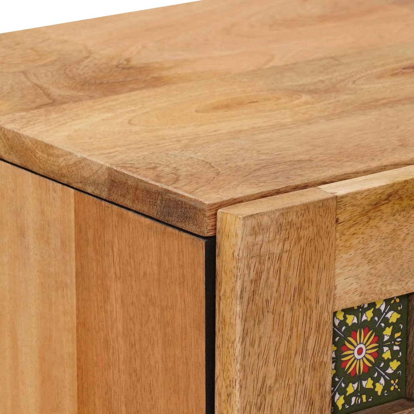 Highboard med dør Naturfarvet 40 x 33 x 110 cm Massivt mangotræ