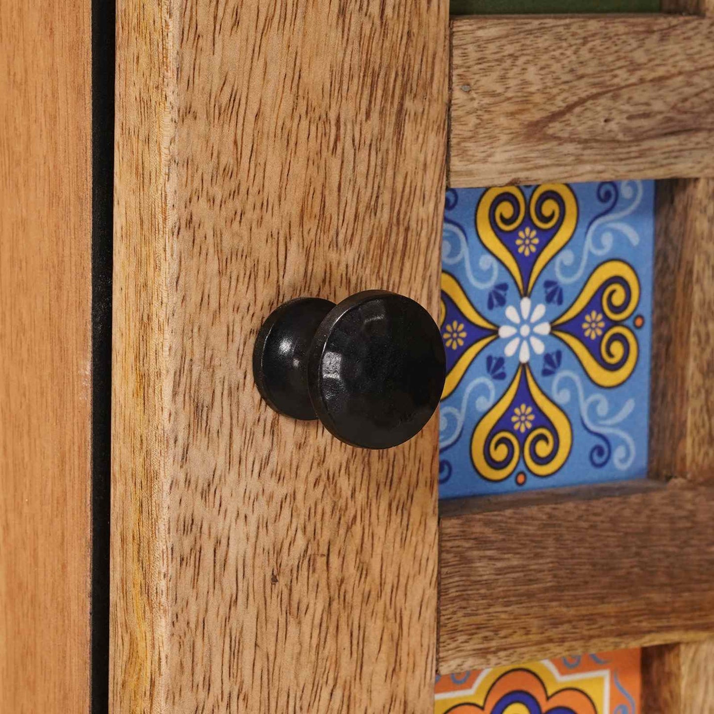 Highboard med dør Naturfarvet 40 x 33 x 110 cm Massivt mangotræ