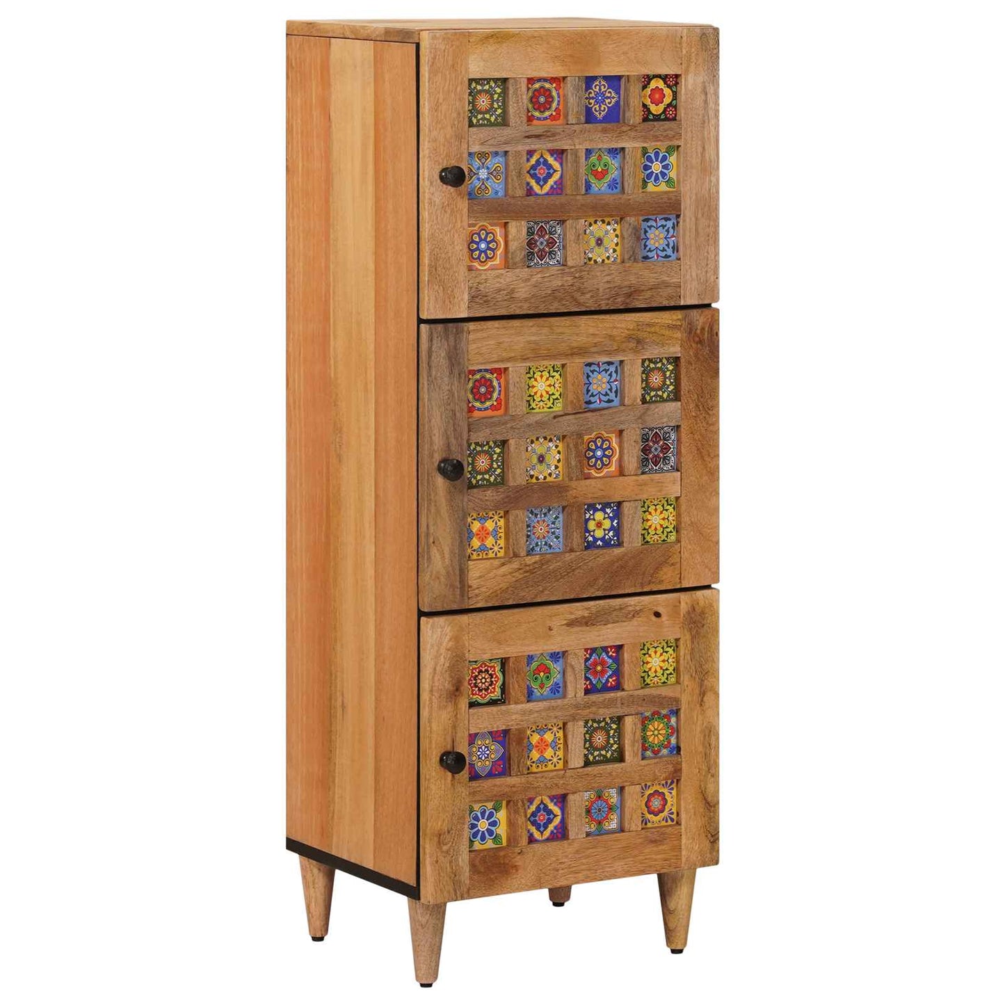 Highboard med dør Naturfarvet 40 x 33 x 110 cm Massivt mangotræ