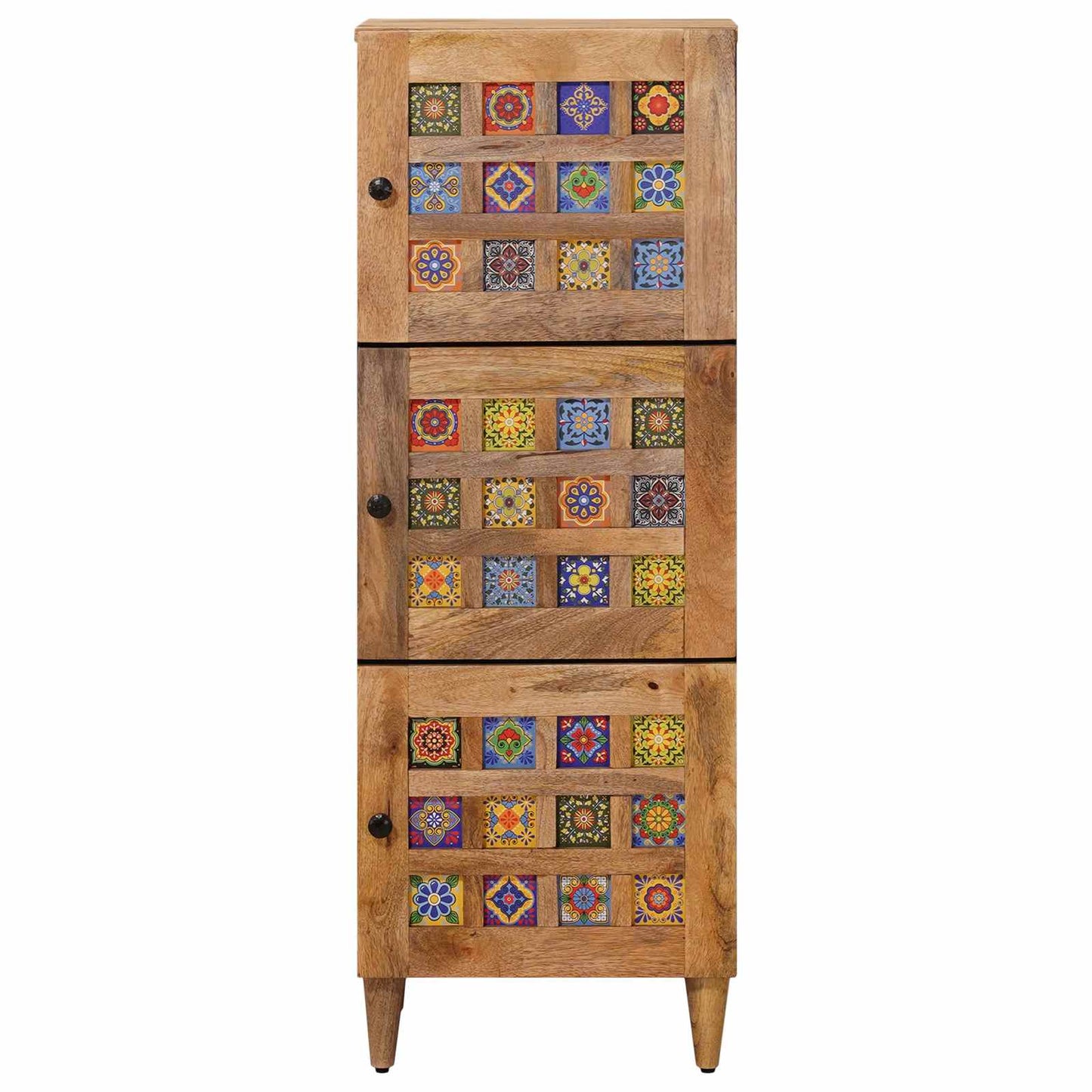 Highboard med dør Naturfarvet 40 x 33 x 110 cm Massivt mangotræ