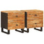 Natskab med skuffe 2 pcs Brun 40 x 33 x 46 cm Massivt mangotræ