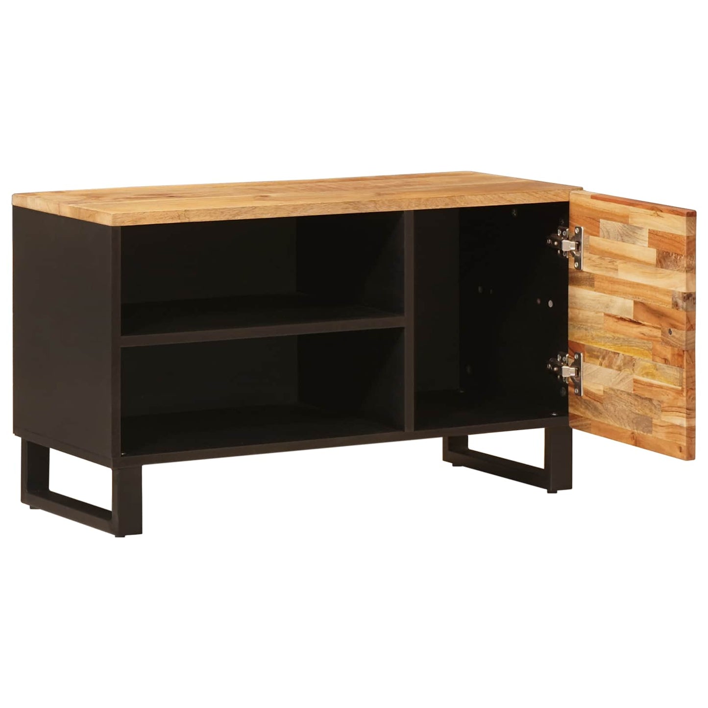 TV-skab med hylde med dør Brun 80 x 33 x 46 cm Massivt mangotræ