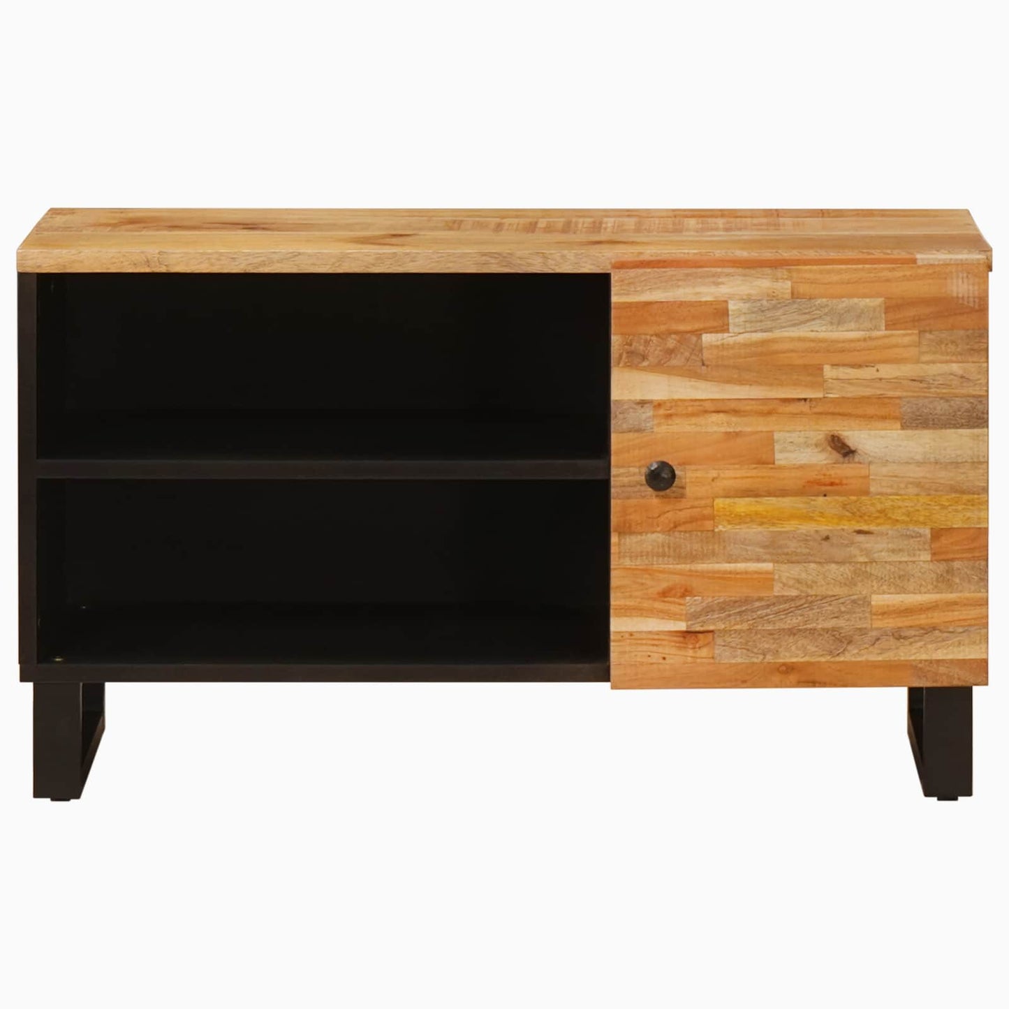 TV-skab med hylde med dør Brun 80 x 33 x 46 cm Massivt mangotræ