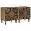 Natskab 2 pcs Brun 40 x 33,5 x 46 cm Massivt mangotræ