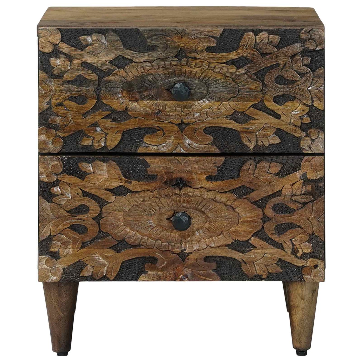 Natskab 2 pcs Brun 40 x 33,5 x 46 cm Massivt mangotræ