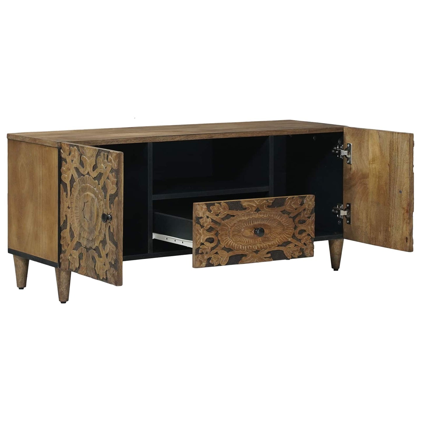 TV-skab med skuffe Brun 105 x 33,5 x 46 cm Massivt mangotræ