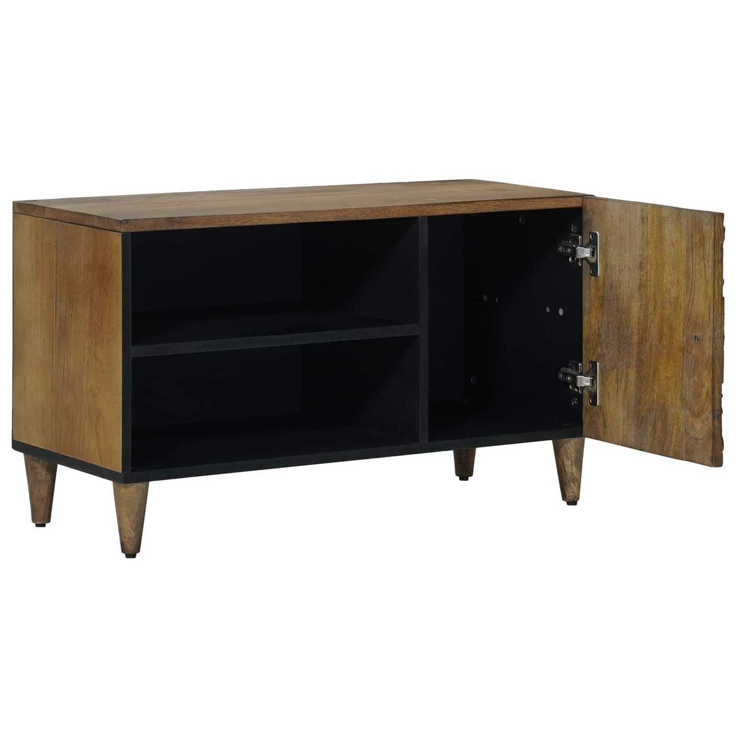 TV-skab med hylde Brun 80 x 31,5 x 46 cm Massivt mangotræ