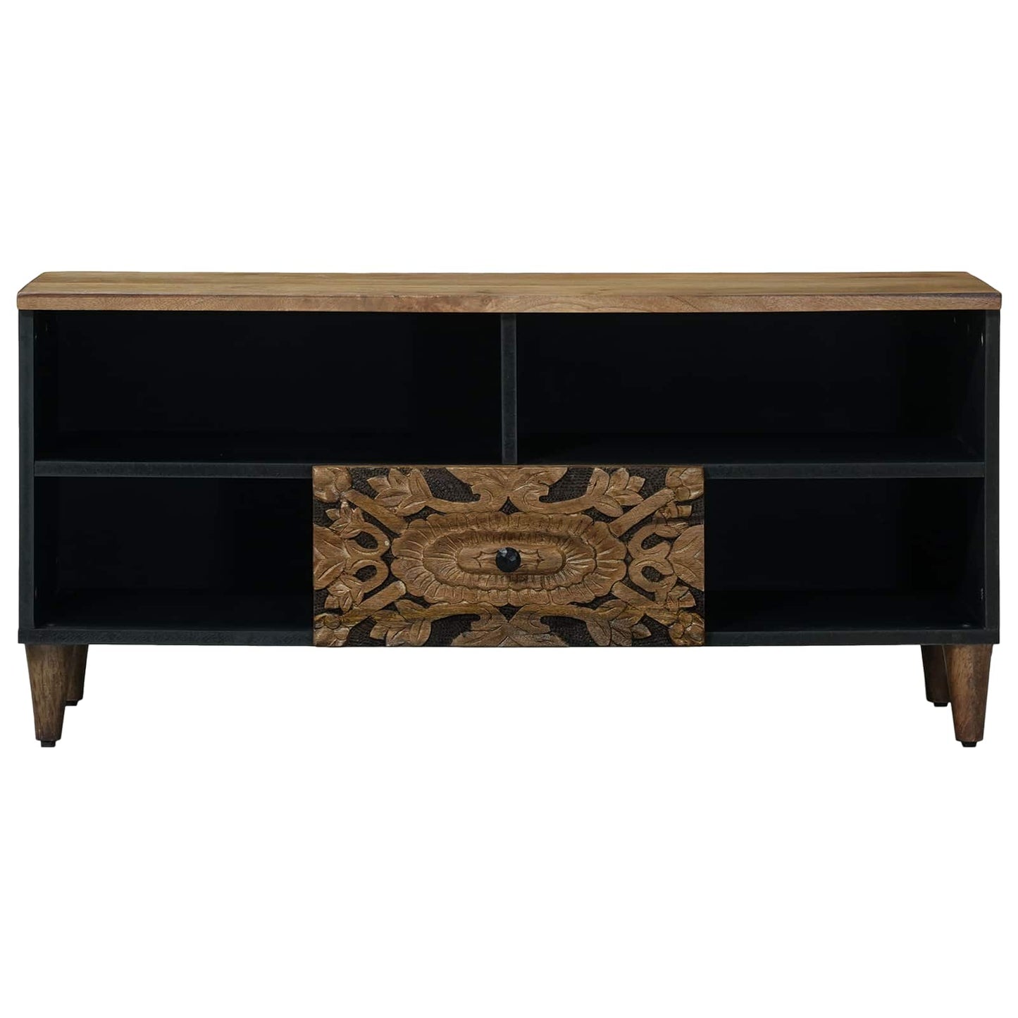 TV-skab med skuffe Brun 100 x 33,5 x 46 cm Massivt mangotræ