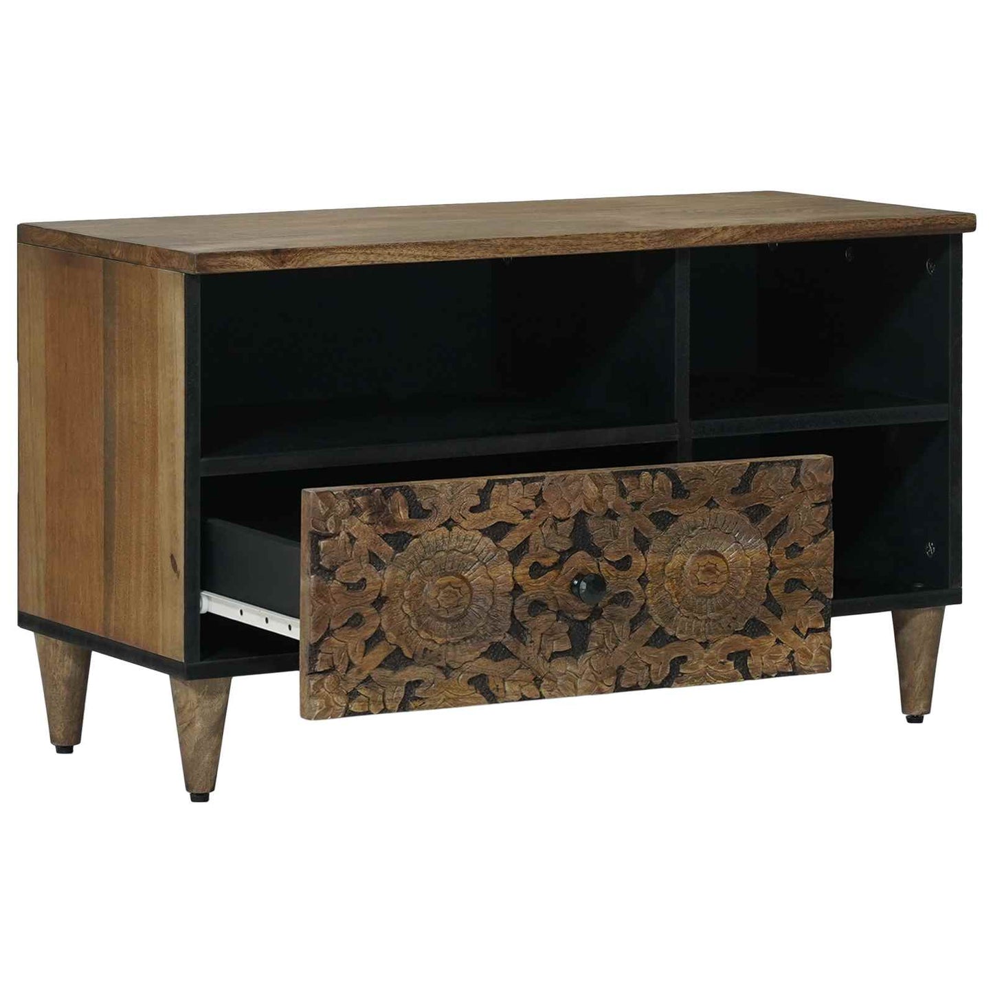 TV-skab med skuffe Brun 80 x 33,5 x 46 cm Massivt mangotræ