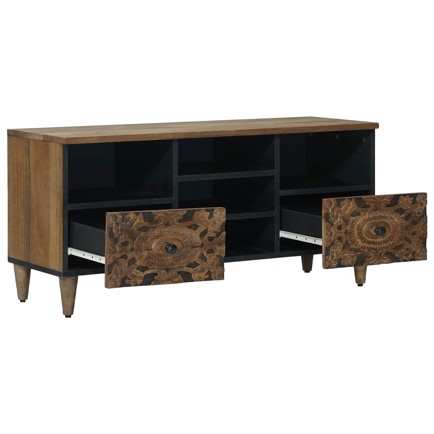 TV-skab med skuffe Brun 100 x 33,5 x 46 cm Massivt mangotræ