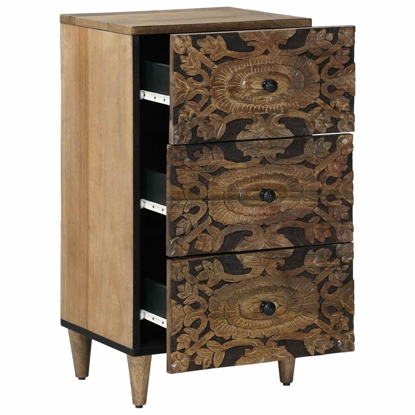 Sideboard med skuffe Brun 40 x 33,5 x 75 cm Massivt mangotræ