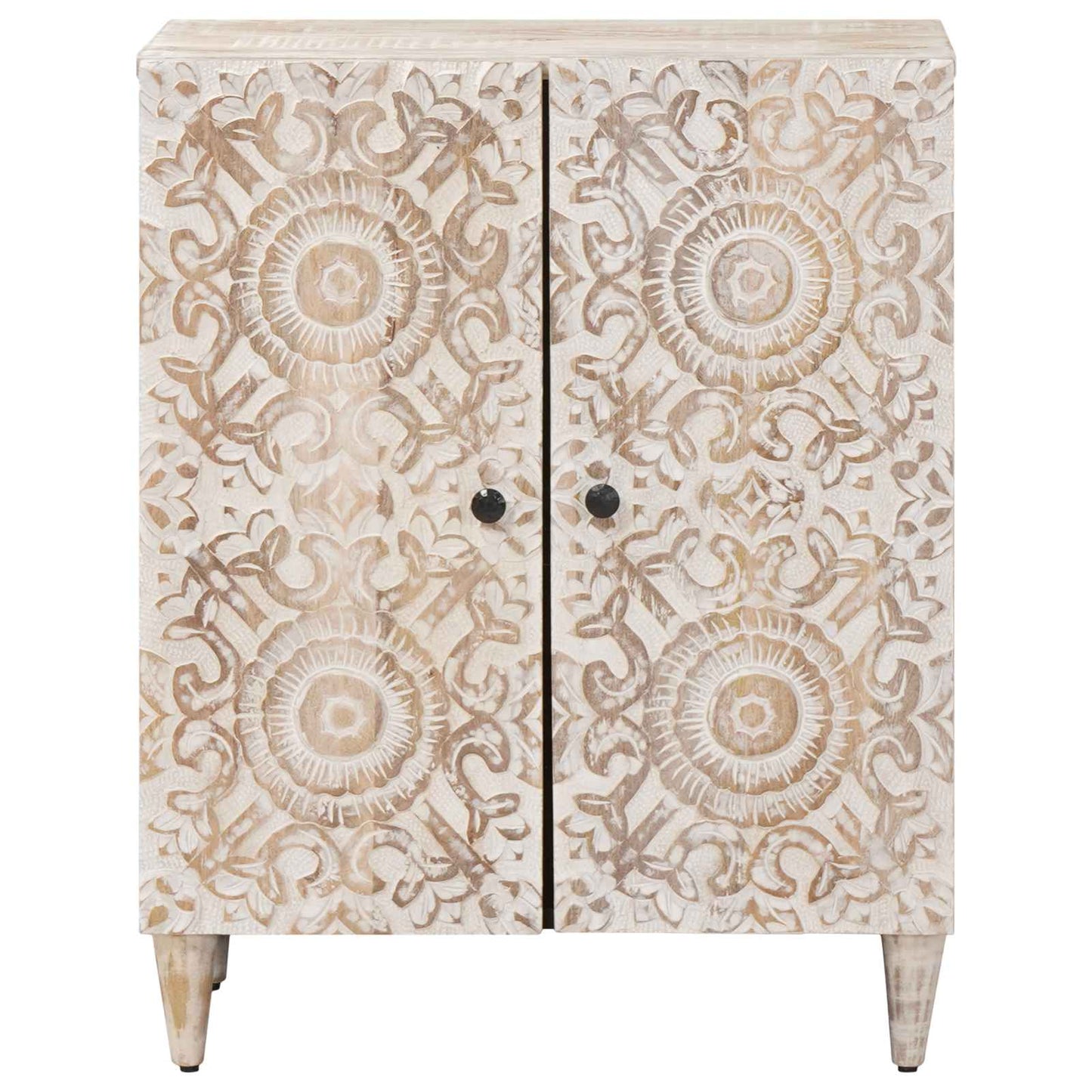 Opbevarings Sideboard 60 x 33,5 x 75 cm Massivt mangotræ Hvid