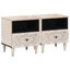 Sengekabinett 2 pcs Hvid 40 x 33 x 46 cm Massivt mangotræ