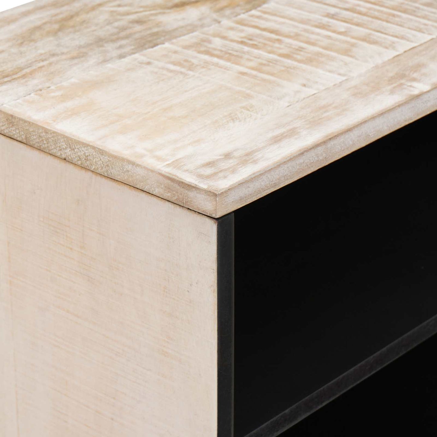 TV-skab med hylde Hvid 80 x 31,5 x 46 cm Massivt mangotræ