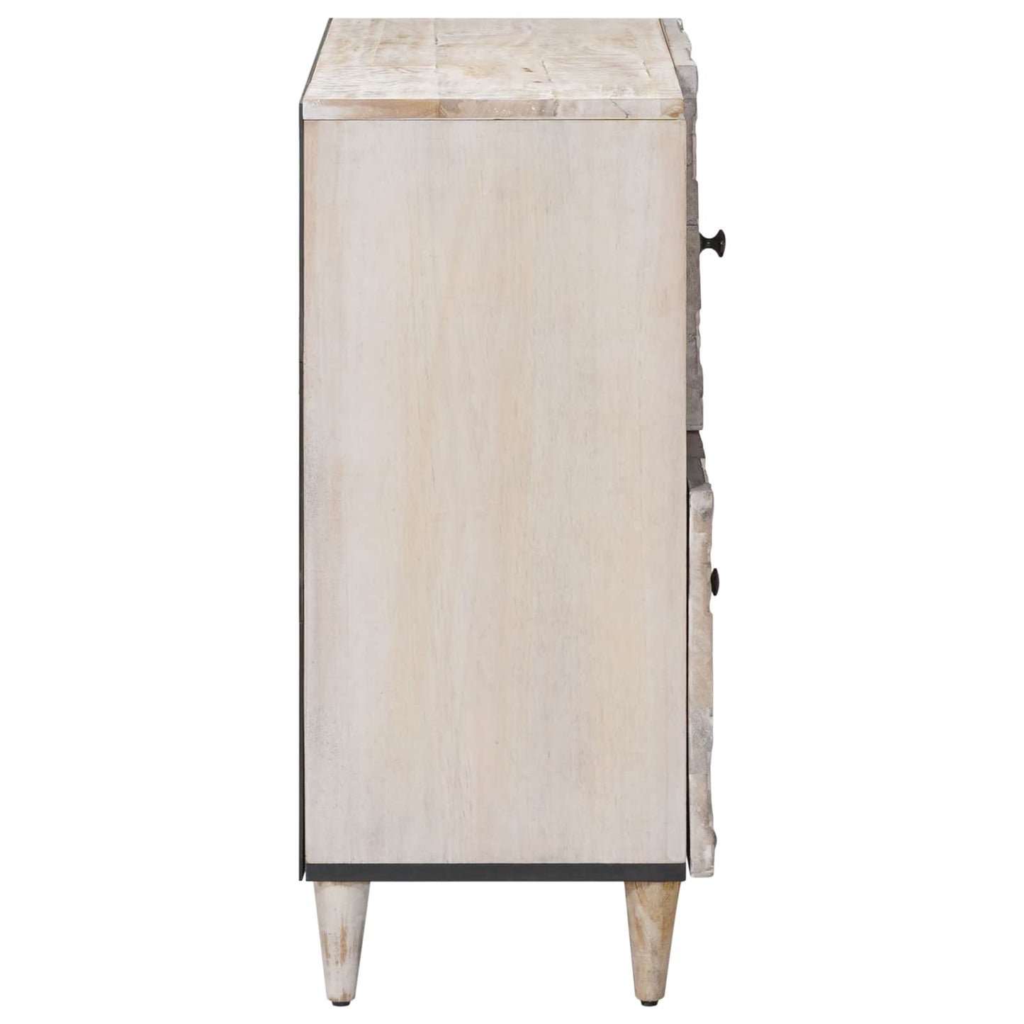Sideboard med dør Hvid 80 x 33,5 x 75 cm Massivt mangotræ