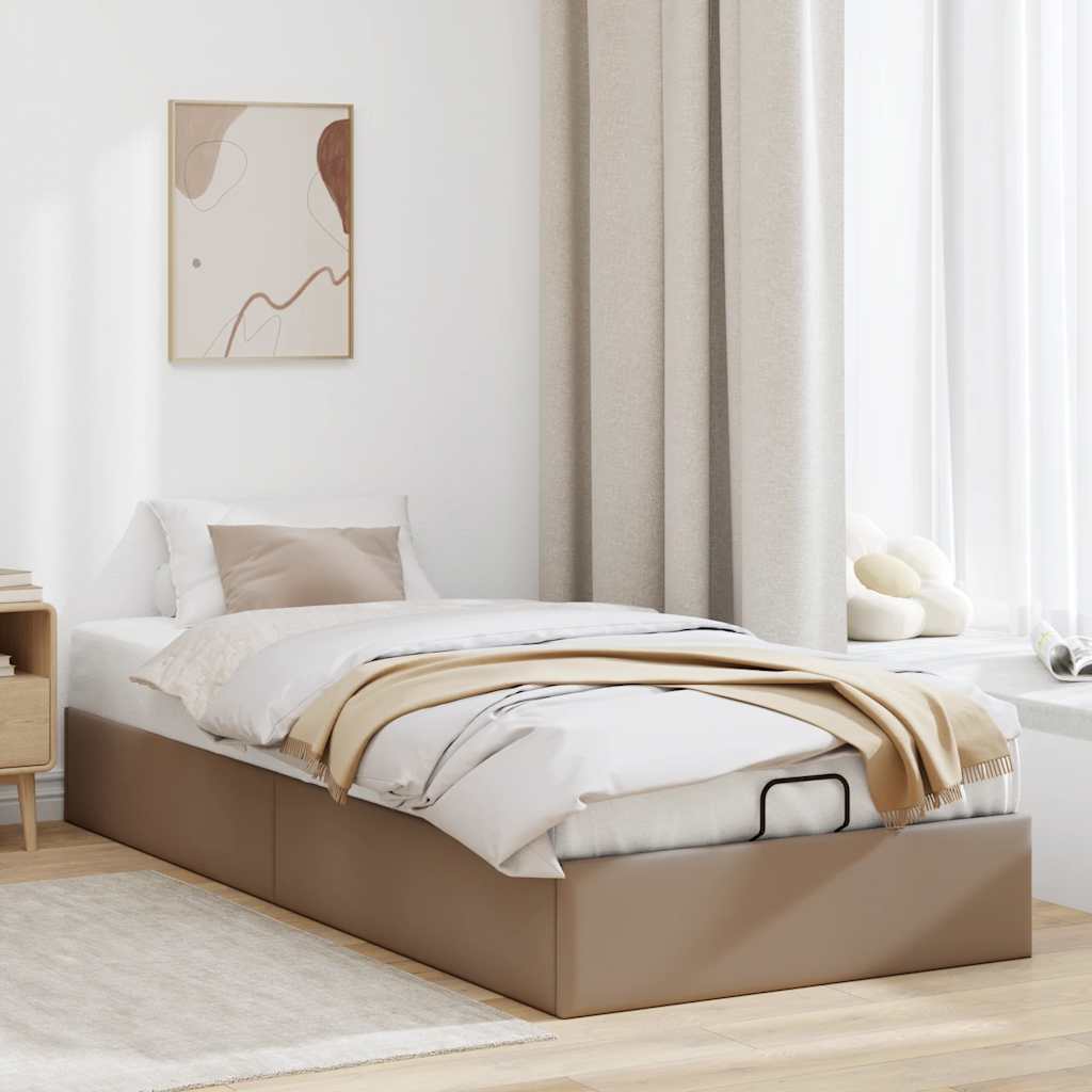 osmannisk sengeramme uden madras 80x200 cm kunstlæder cappucino