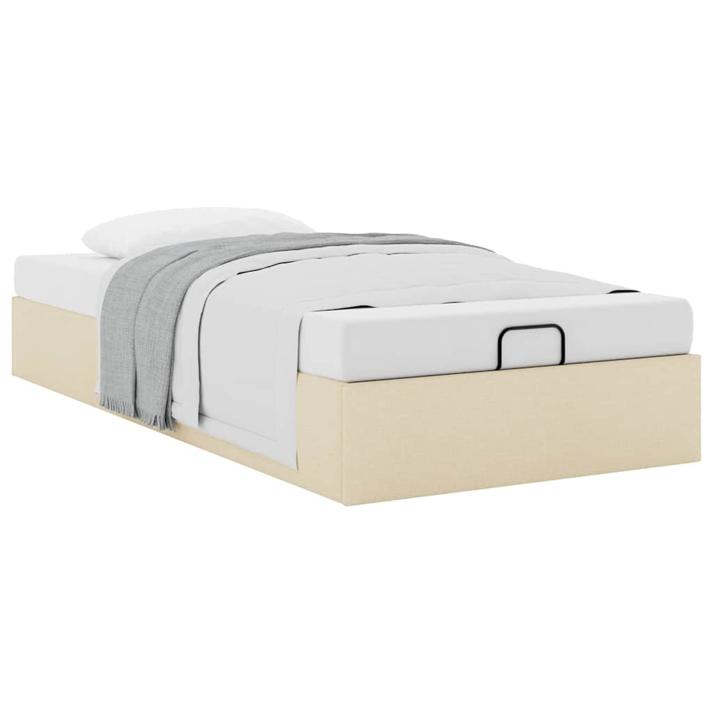 osmannisk sengeramme uden madras 80x200 cm stof cremefarvet