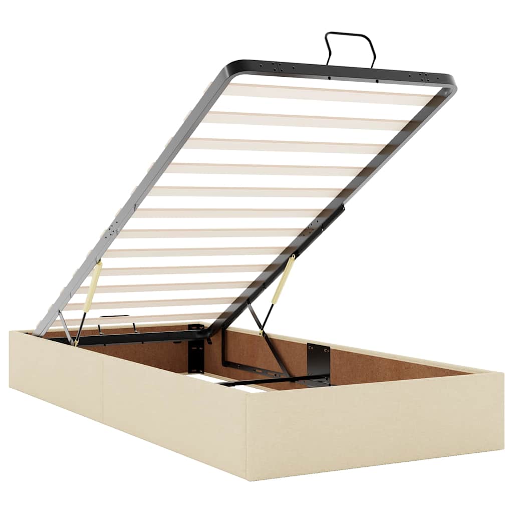 osmannisk sengeramme uden madras 80x200 cm stof cremefarvet