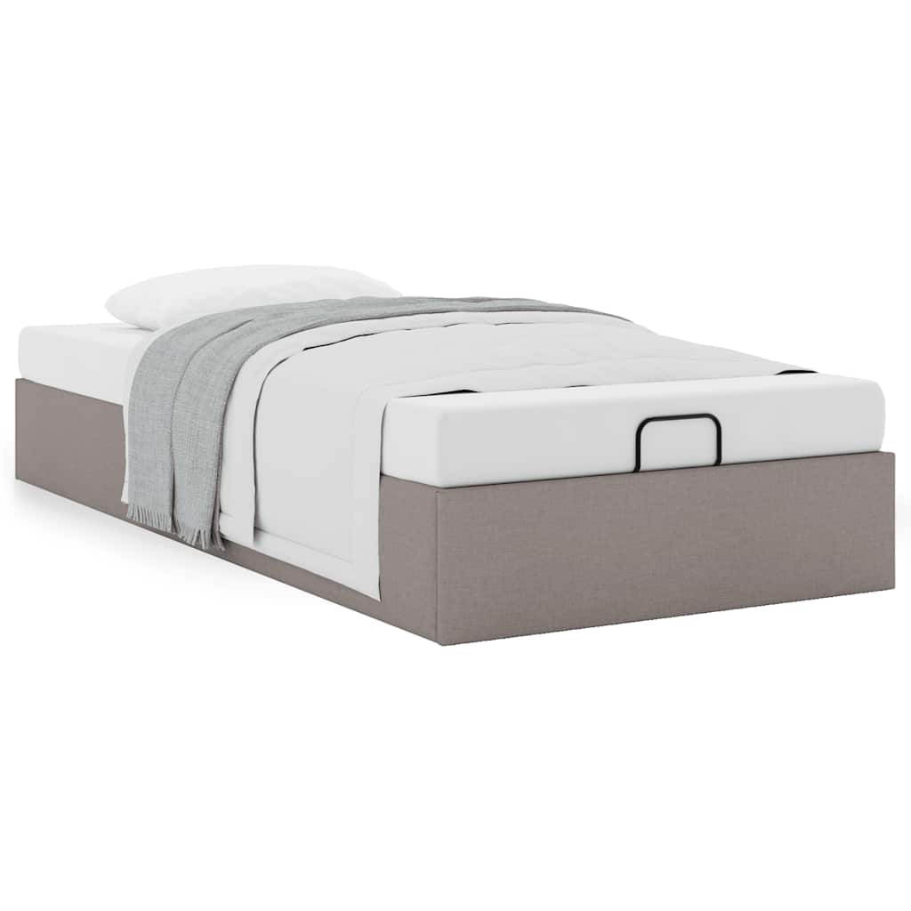 osmannisk sengeramme uden madras 100x200 cm stof gråbrun